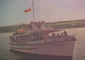 The author (deckhand) on the bridge of Duc D'Orleans -summer 1967
