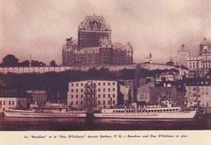 From left, Duc D'orleans and Roseline docked at Quai Chouinard, Quebec city, about 1949