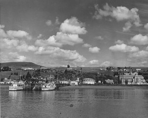 From left, Duc D'orleans and Roseline docked at Ste-Anne de Beaupré about 1949