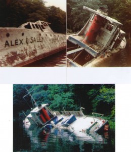 alex-sally Alex & Sally (never registered) sunk in the lagoon on Rose Island near Parry Sound, Ontario. Drew Baird collection.