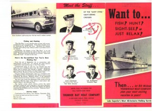 In the 50's, brochure Thunder Bay Boat Company, Port Arthur, Ontario.