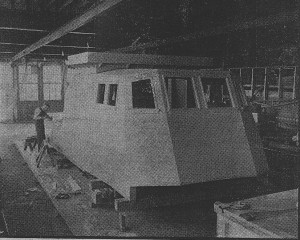 Fairmile's wheelhouse under construction. The Financial Post, 29 may 1943.