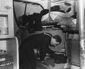 Seaman's mess of a fairmile. Royal Canadian Navy collection (O-1608).