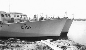 Q102 during construction at Mac-Craft Shipyard. Origin unknown
