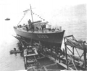 November 1941, launching at Greavette Boats Ltd., Gravenhurst, Ontario.