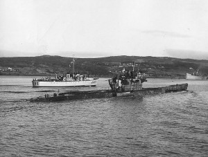 May 14, 1945, Surrendered U-190 entering Bay Bulls, Nfld. Library and Archives Canada/ PA-145588 