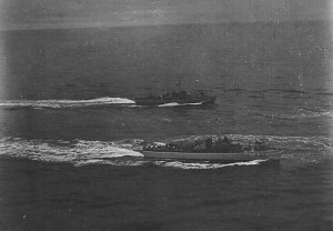 June 3-1945. Escorts of U-190, en route for Bay Bulls to S-Johns, Newfoundland. Origin unknown (NA 10/C 985)