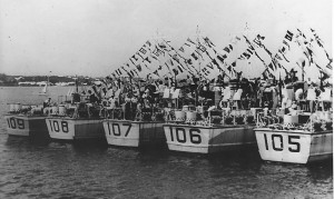 70 th flotilla ML's at Bermuda on May, 8, 1945, V-E day. Royal Canadian Navy collection (CN 6271)