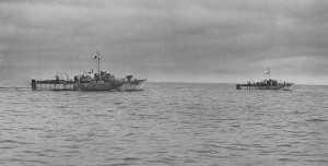 Q108 and Q106 on patrol. Royal Canadian Navy collection (L-4117)