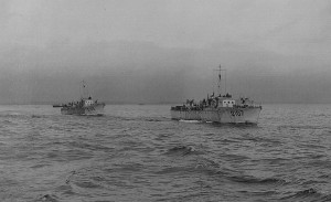 Q109 and Q107 on patrol. Royal Canadian Navy collection (L-4113)