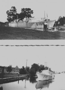 fairmiles00121 July 1942. In the Trent Canal System and in the Peterborough lift lock. John G. Mackenzie collection (Lieutenant Q109, June 1942 to January 1945)